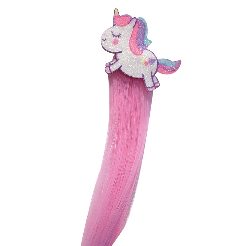 Jepit Rambut Model Wig / Rambut Palsu Kartun Unicorn / Kelinci / Kucing Untuk Aksesoris Anak Perempuan