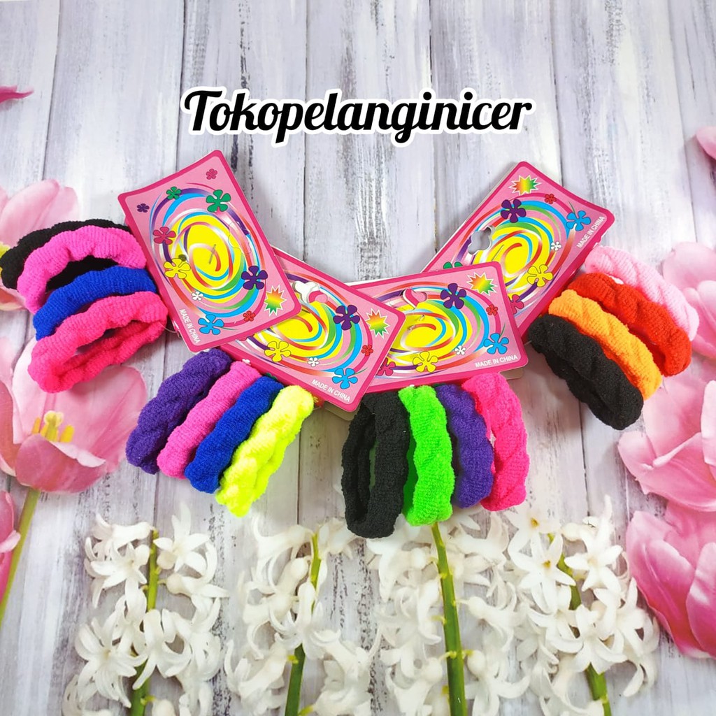 Karet Rambut Simpel - Elastis | Motif &amp; Warna Random murah Tokopelanginicer