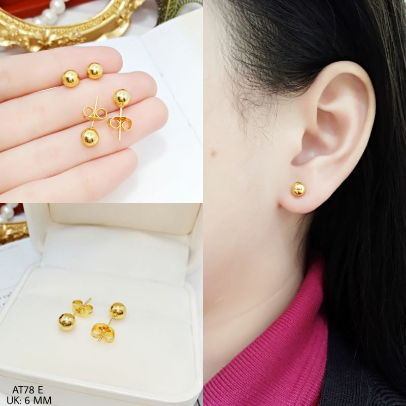 Anting Emas Giwang Bola / Anting wanita XUPING