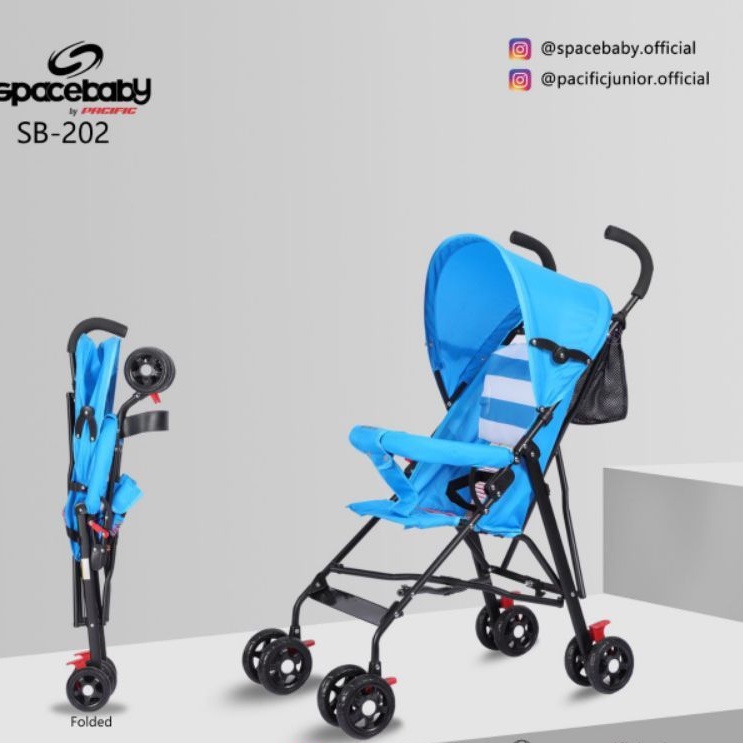 Kereta dorong bayi Spacebaby SB202 posisi duduk saja Buggy Baby Stroller