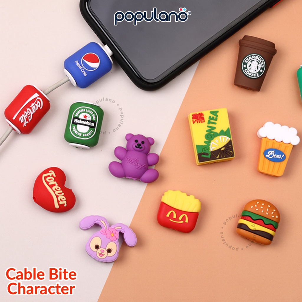 Cable Bite Korean Fast Food Series Cable Bite Lucu Cable Saver Protector Universal Pelindung Ujung Kabel Cable Protector Carger