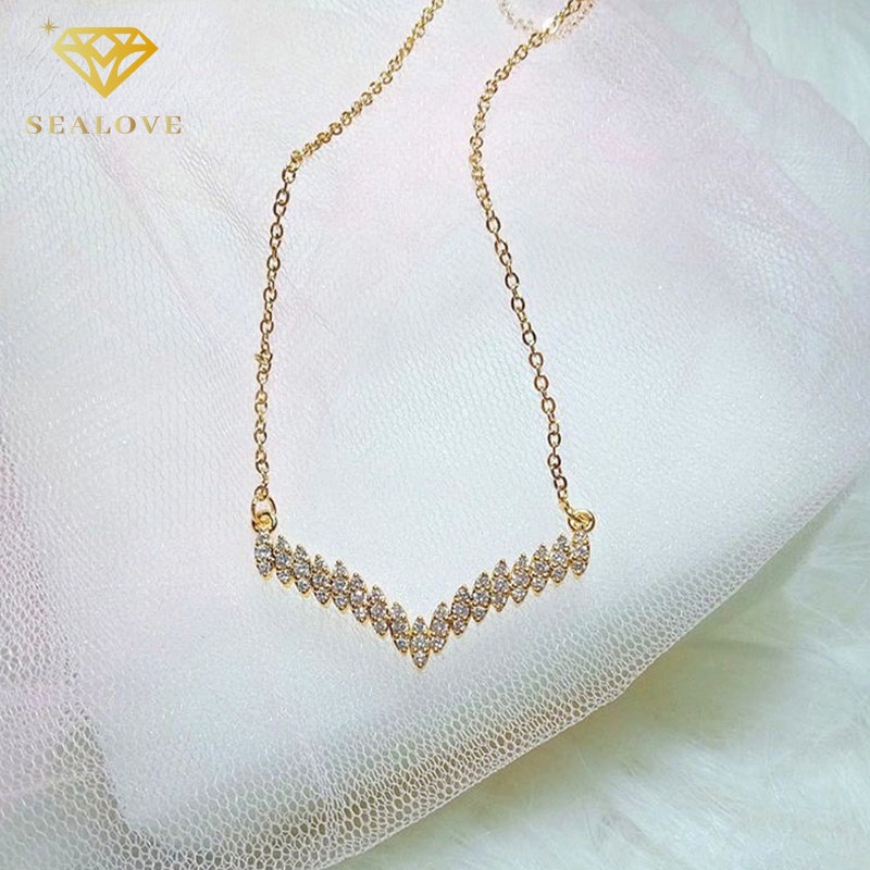 SEALOVE Kalung Fuji Mata Diamond Kalung Wanita Korea Terbaru Kalung Titanium Asli Anti Karat Tidak Luntur Perhiasan Aksesoris