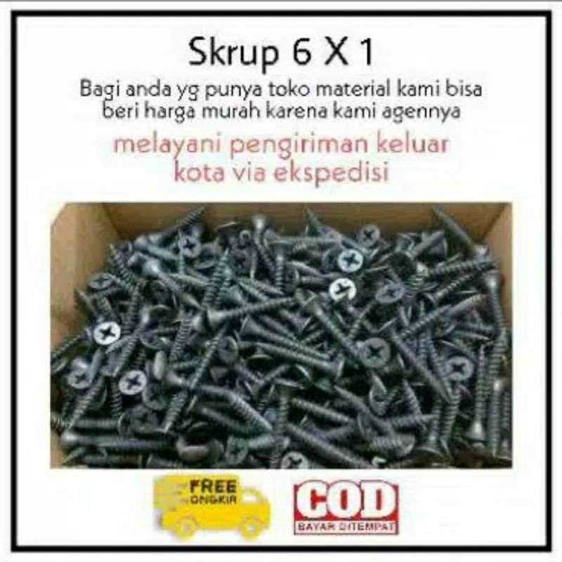 Skrup gypsum / sekrup gipsum ukuran 1