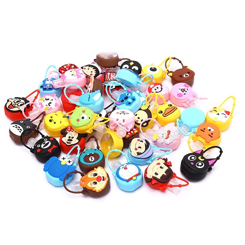 {LUCKID}30ml Funny Cute Carton Hand Sanitizer Shower Lotion Holder Empty Round Bottle