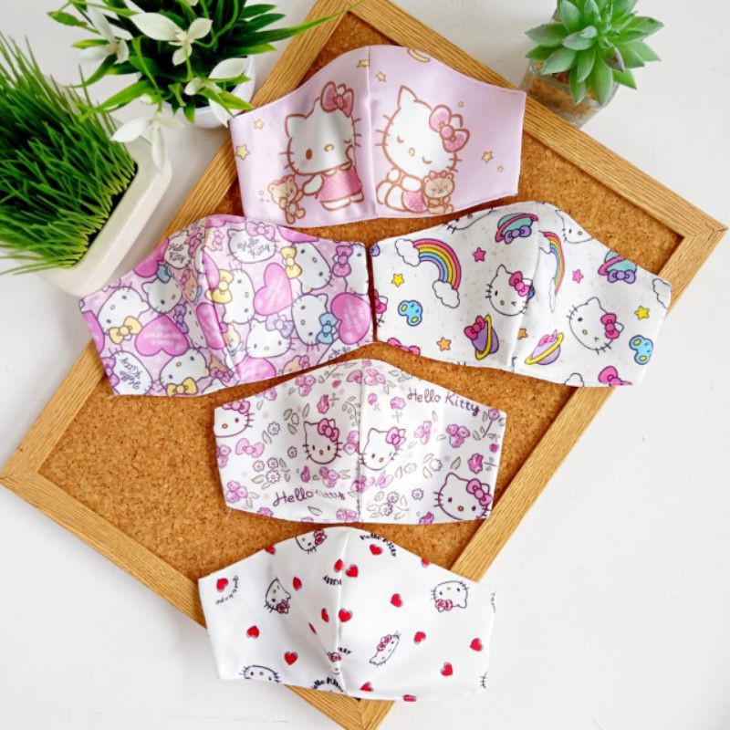 Masker Anak / Masker Kain Anak HELLO KITTY
