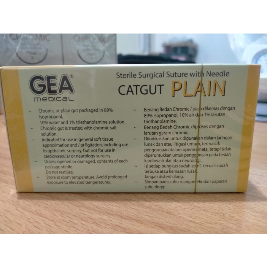 GEA Catgut Plain 3/0 + Jarum isi 24 Pc - GCP