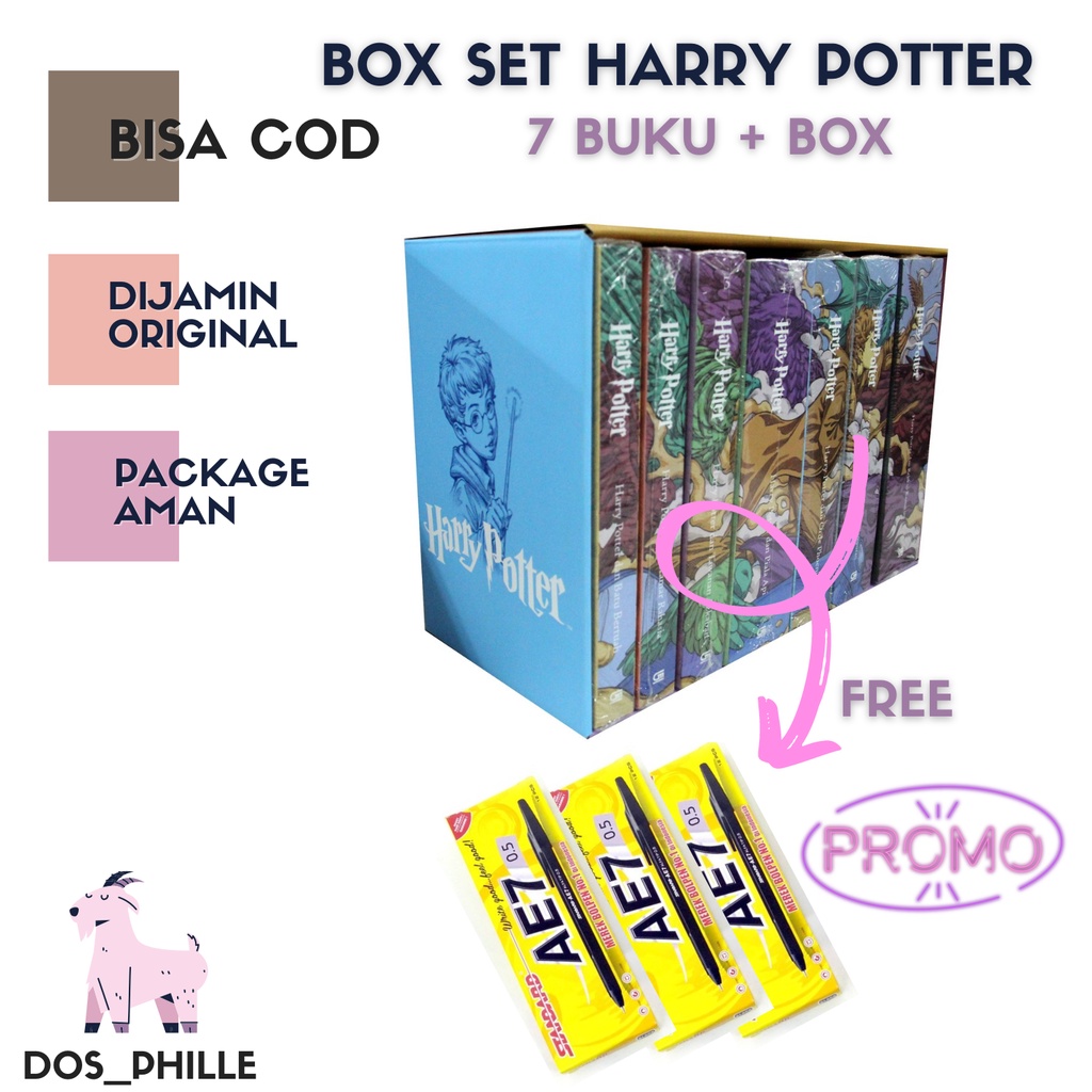 HARRY POTTER BOX SET - ORIGINAL BOXSET HARRY POTTER 1-7 (BERSEGEL) BAHASA INDONESIA BOXSET - PAKET H