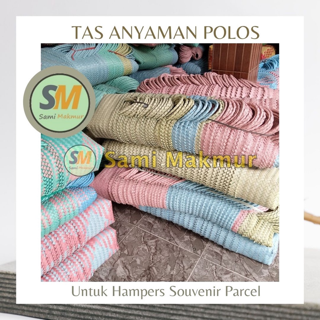 Tas Anyam POLOS Untuk Hampers Parcel Souvenir Hadiah Keranjang Anyaman Plastik Hantaran Berkat