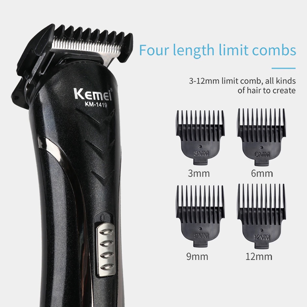 Alat Cukur Rambut Elektrik Kemei ORIGINAL / Mesin Cukur Rambut Cas / Hair Trimmer Mesin Cukur Rambut Kumis Jenggot Portable