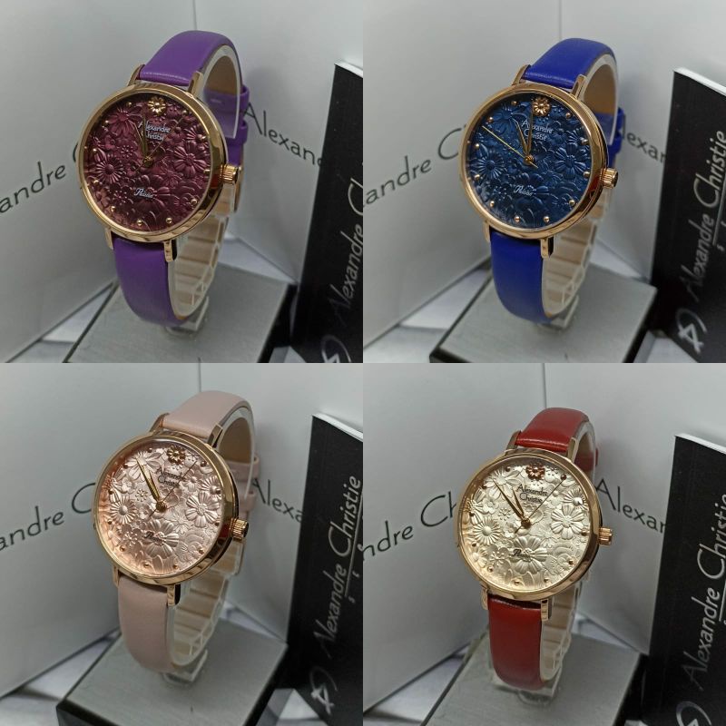 Jam Tangan Wanita Alexandre Christie 2957 AC2957 AC 2957 Tali Kulit