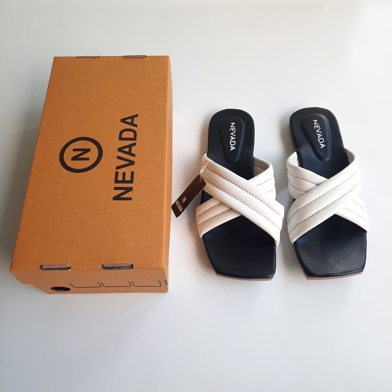 6.6 SALE! Sandal Wanita Nevada - Sandal Empuk - Sendal Puffy - Sandal Selop-Puffy Silang- BW
