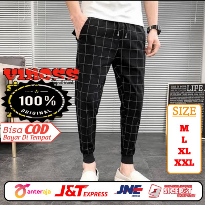 celana / celana panjang /celana kotak kotak /celana tartan, jogger tartan model erigo