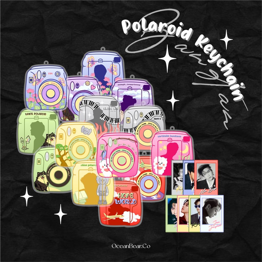 [OceanBear.Co] - Bangtan Polaroid, Vante, Bad/Good(day) Shaker Keychain