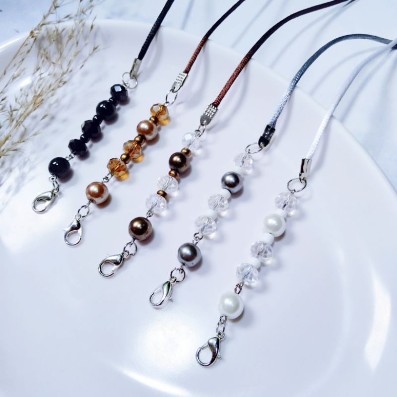 STRAP MASKER 2IN1 MUTIARA CHRYSTAL RANTAI / KONEKTOR MASKER HIJAB / STRAP MASK PREMIUM SATIN PRIA WA
