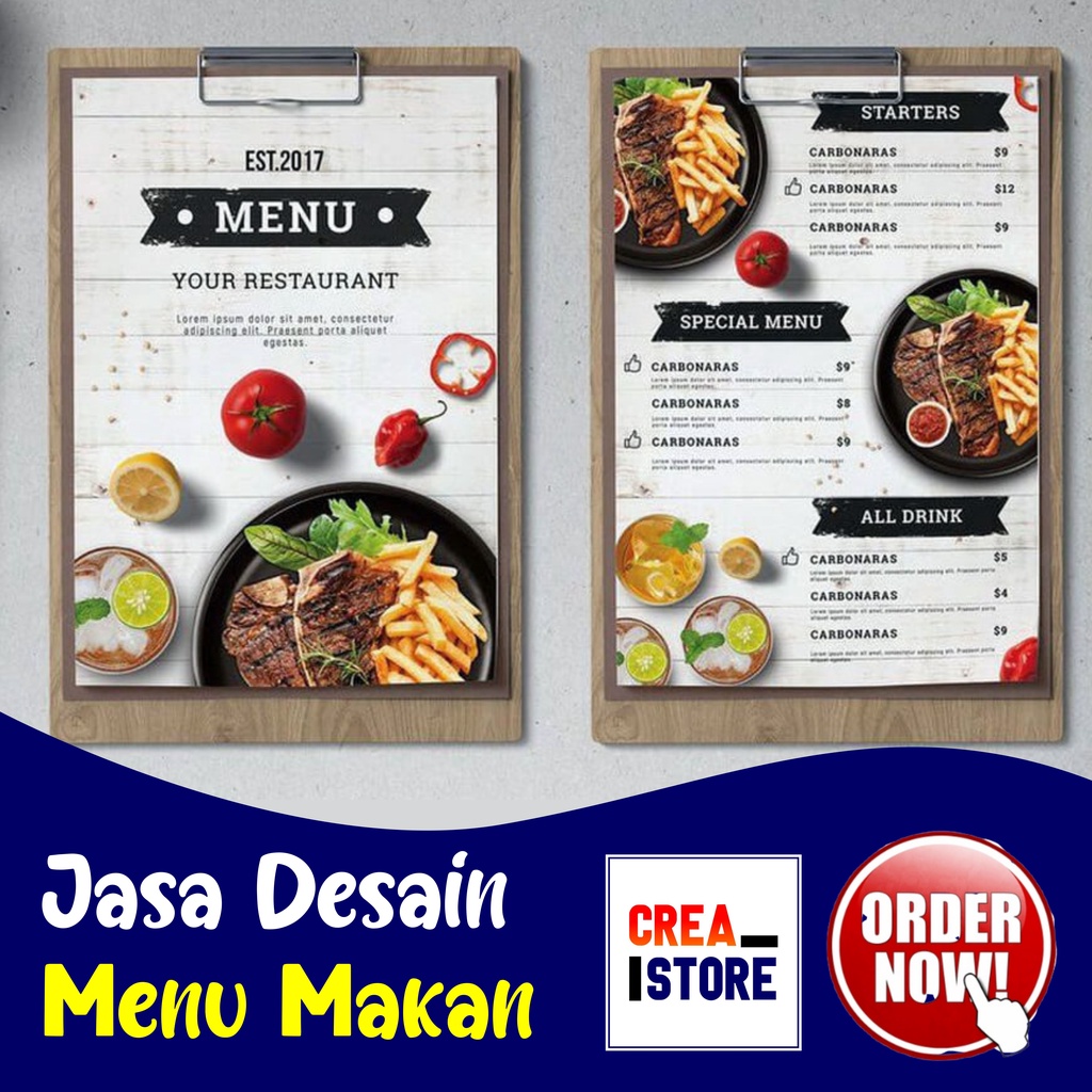 Harga Jasa Desain Menu Makanan