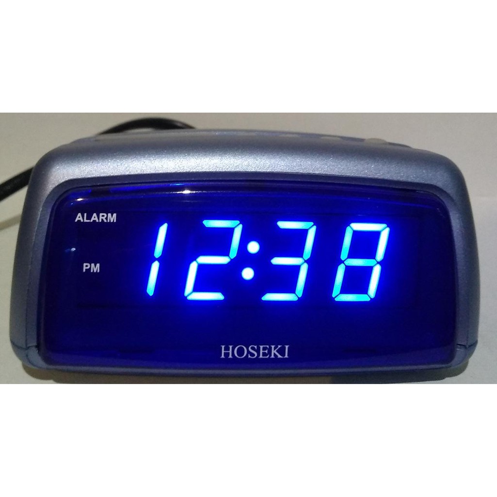 HOSEKI H-5010 Digital Alarm Clock Listrik Tanpa Batere Blue LED