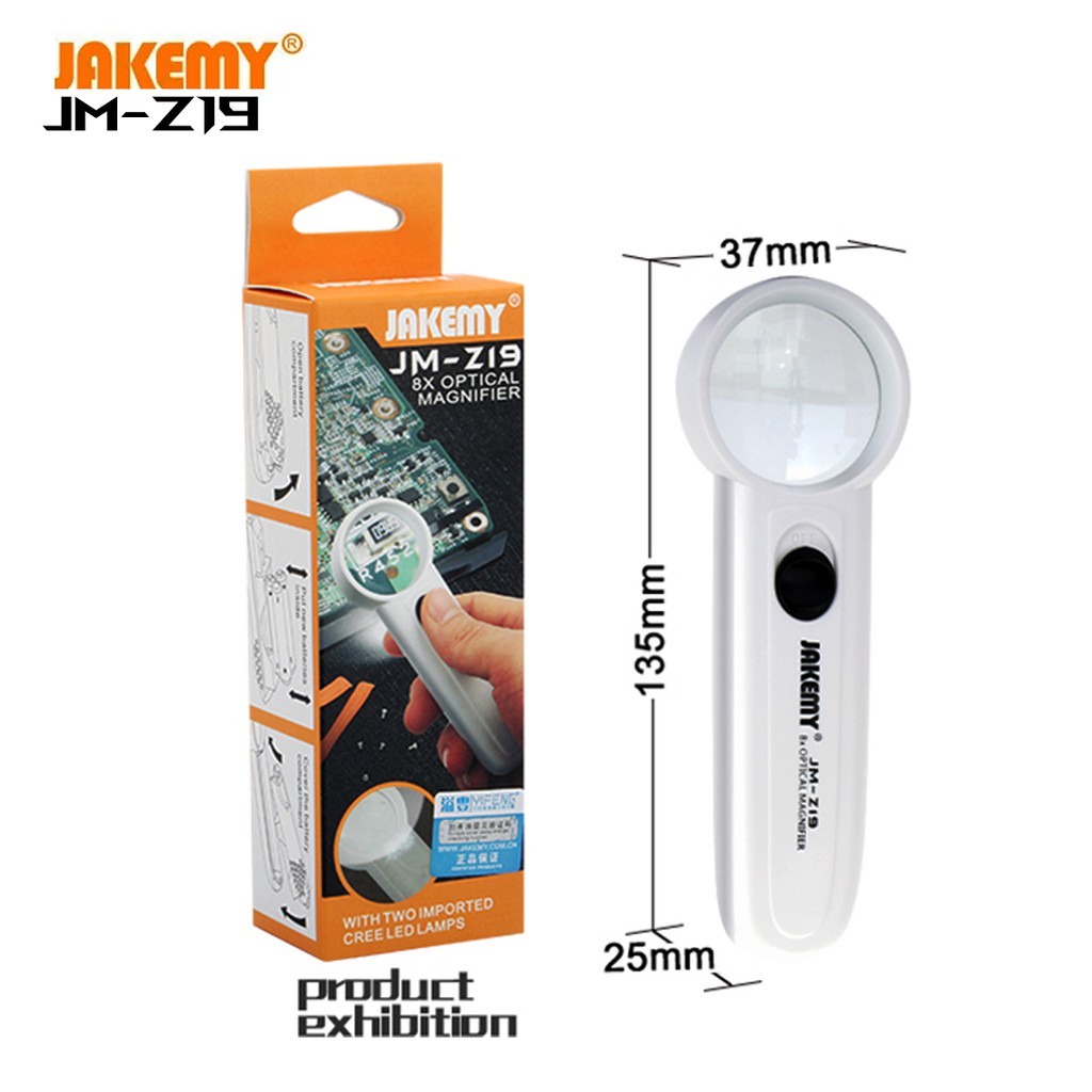 Jakemy JM-Z19 Kaca Pembesar 8X Magnifying Glass