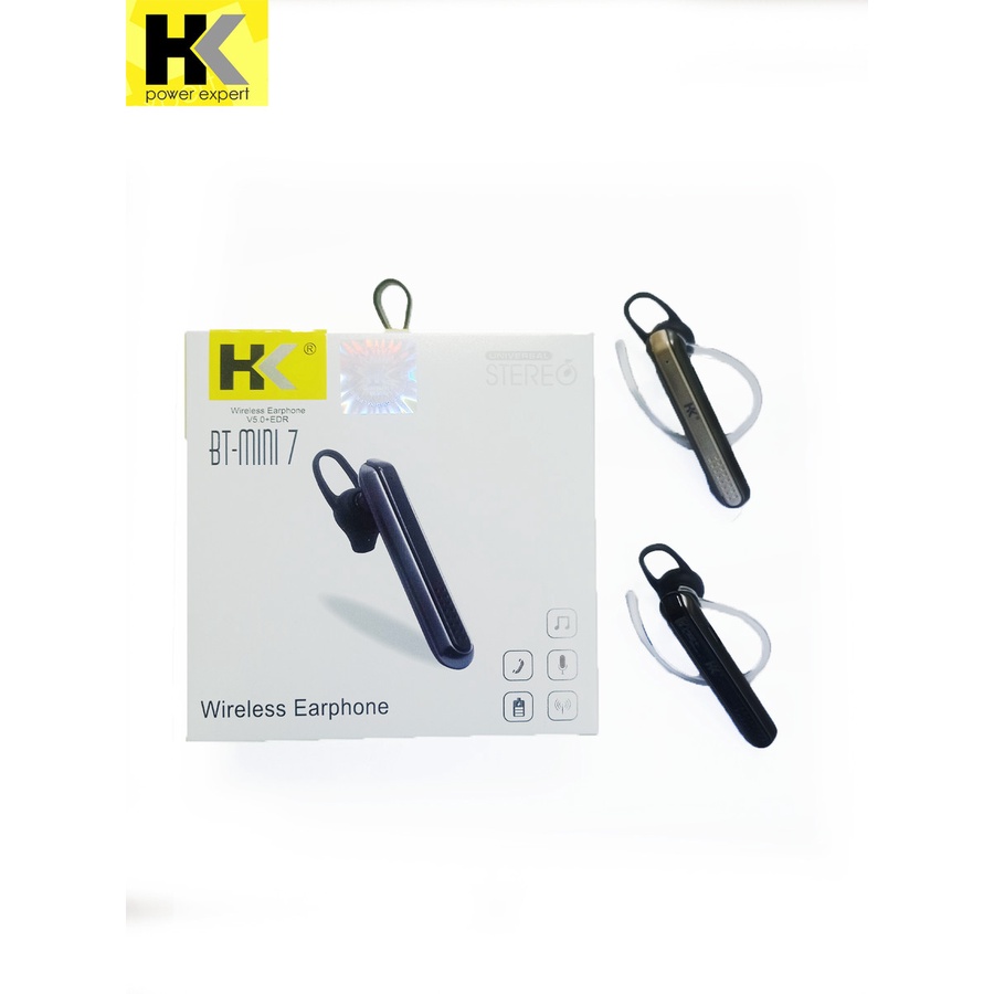 Handsfree Headset Bluetooth HK BT-MINI7 Wireless Earphone V5.0 Stereo Original