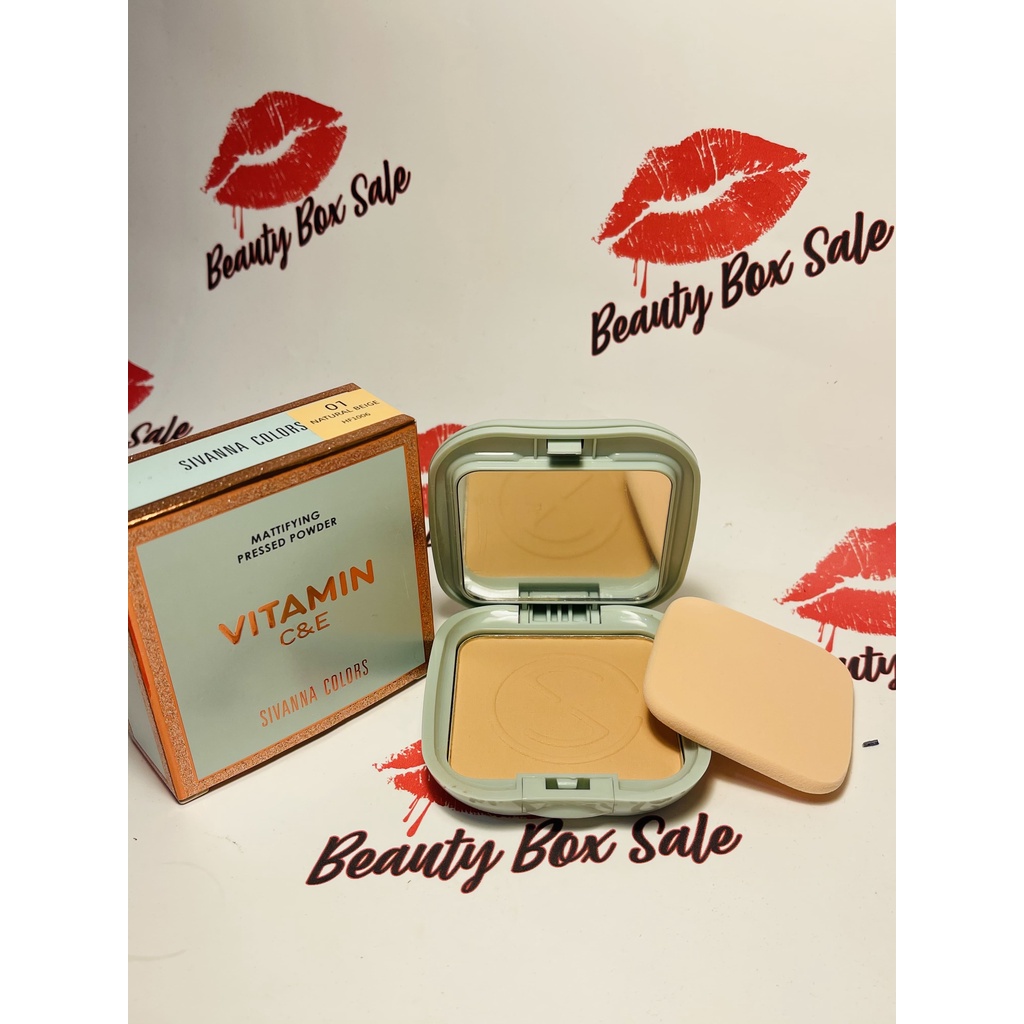 READY STOCK SIVANNA COLOURS Vitamin C&E Mattifying Pressed Powder Compact