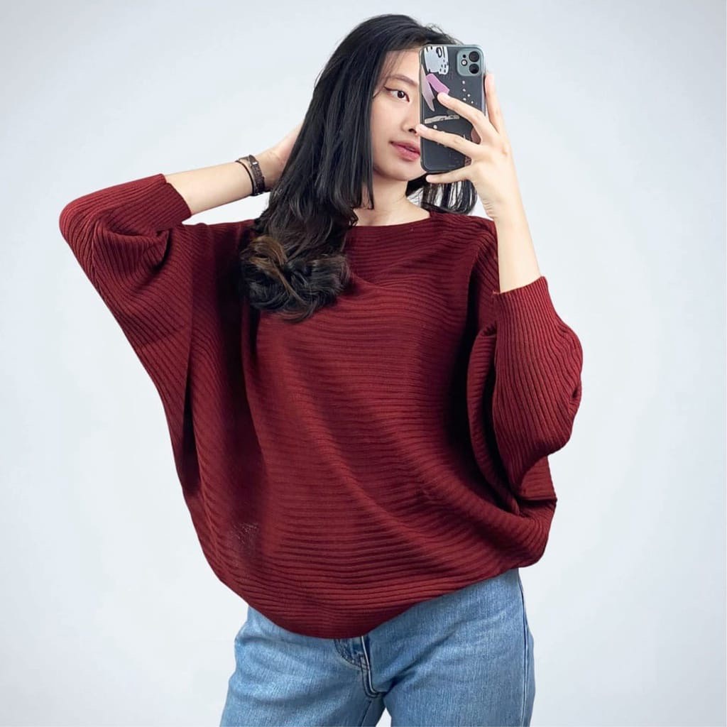 BLOUSE BATWING SERIES BLOUSE KNIT PREMIUM ALLSIZE