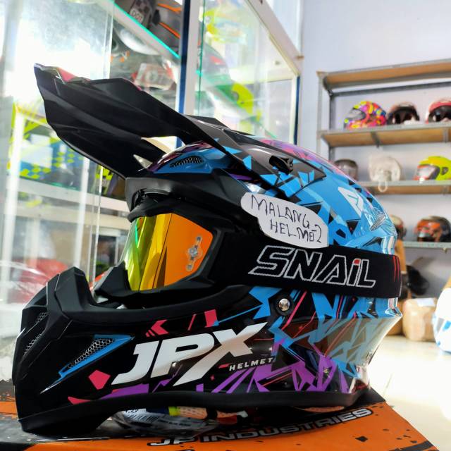 Helm Cross JPX X33 Blue (ongkir termurah 2 kg)