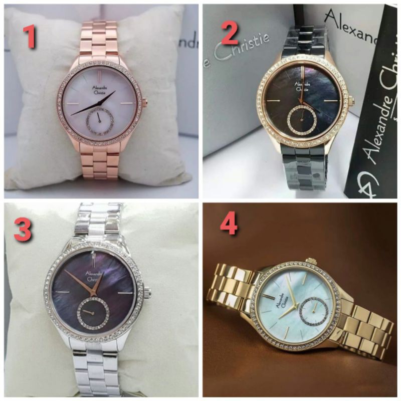 ORIGINAL GARANSI RESMI JAM TANGAN WANITA ALEXANDRE CHRISTIE CEWEK RANTAI ALEXANDER CRISTIE AC 2715
