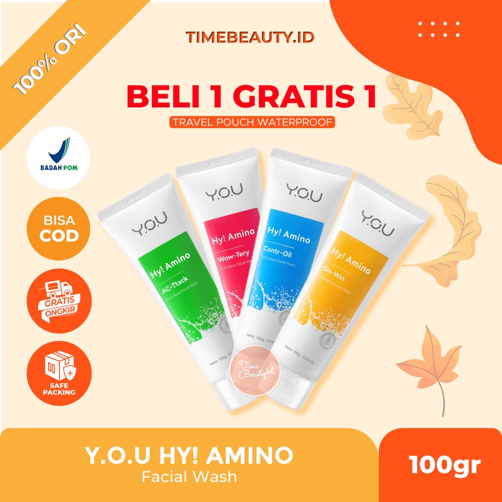 YOU Hy! Amino Facial Wash | Oil Control, Hydrating, Brightening, Anti-Acne, Sabun Cuci Muka Y.O.U Beauty Hy Amino ( YOU MAKEUPS OFFICIAL STORE )