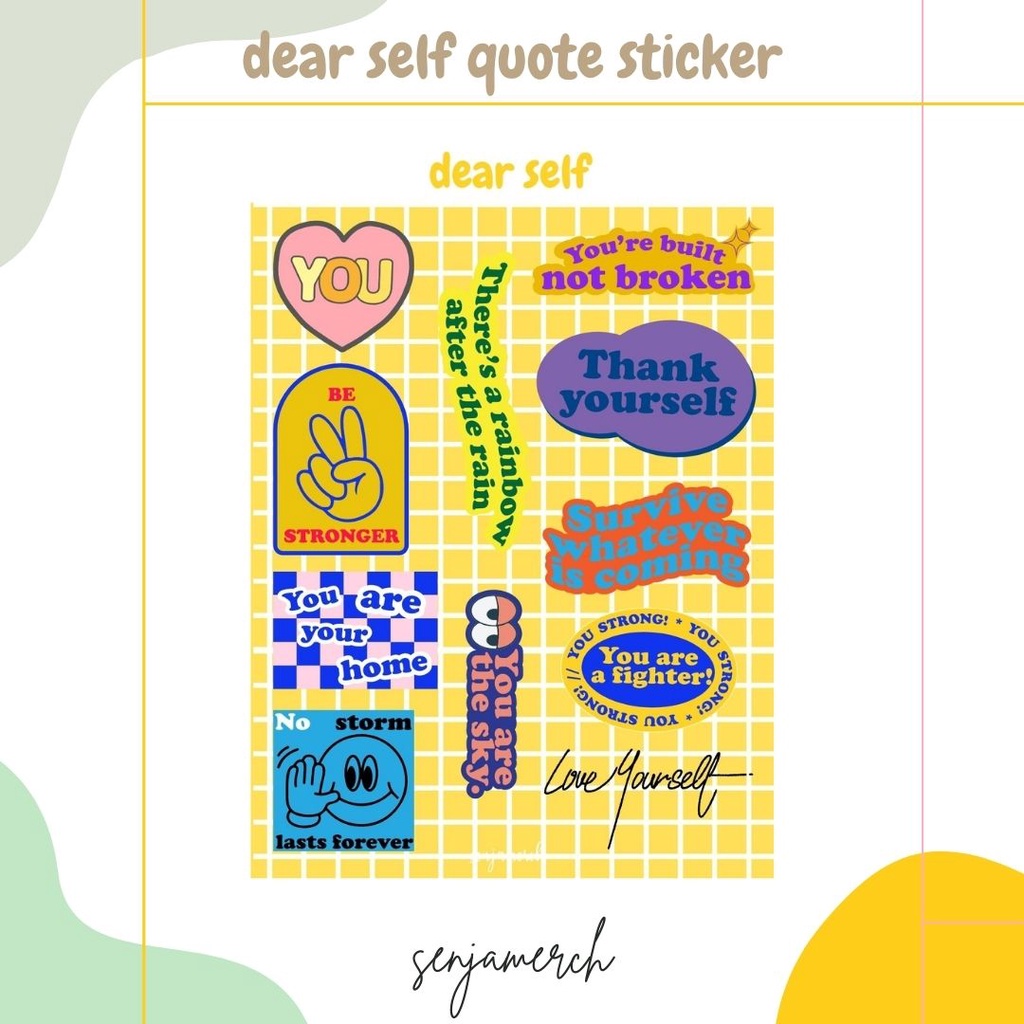 

Senjamerch - Dear Self Quote Sticker Sheet
