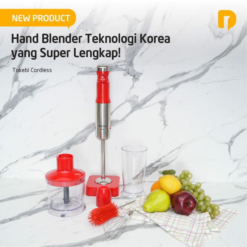 Tokebi Cordless Hand Blender Teknologi Korea Super Lengkap