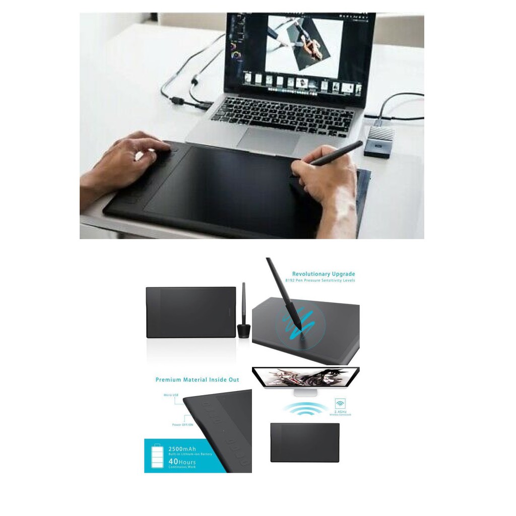 Wireless Digital Graphic Design Drawing Pen Tablet fro PC Laptop-Promo