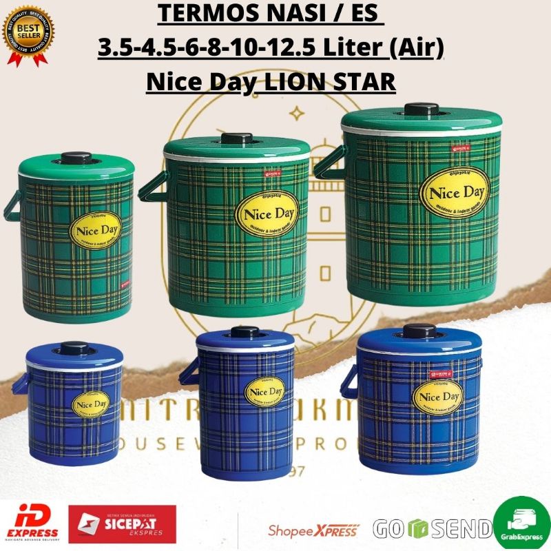 SALE!! LION STAR - NICE DAY RICE BUCKET /  TERMOS NASI DAN ES 3,5 - 4,5 - 6 - 8 - 10 - 12,5 - 20 - 33 - 38 LITER