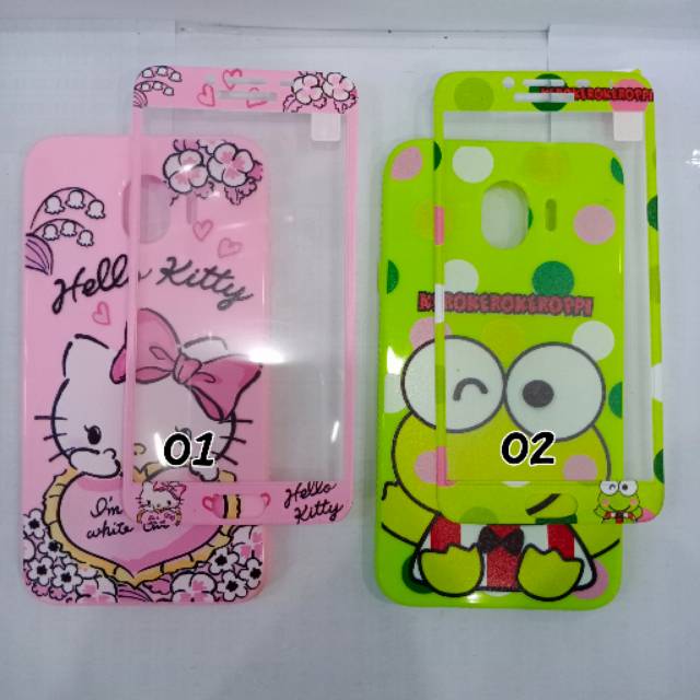 Case softcase gambar + anti gores kaca samsung J4