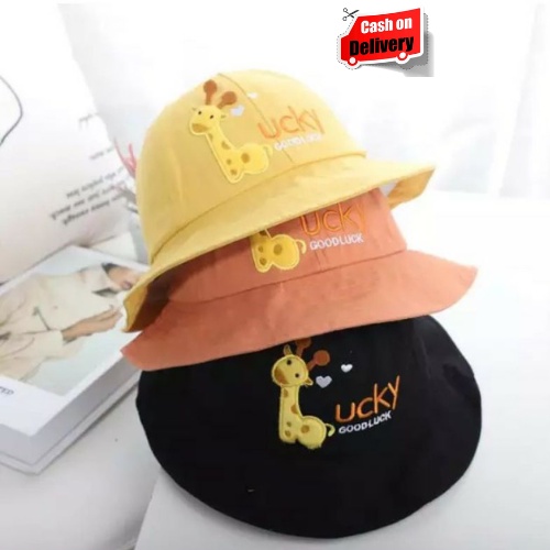 Bucket Hat Tali Balita / Anak Lucky / Bucket Hat Lucky Unisex Usia 2 - 7 Tahun