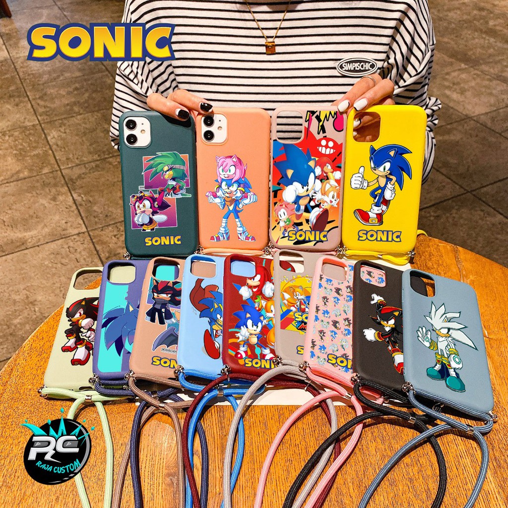 Softcase Slingcase Tali Lanyard Candy SONIC Oppo A5S A7 A12 F9 F3 A77 F5 F7 F11 Pro Youth RJ4388
