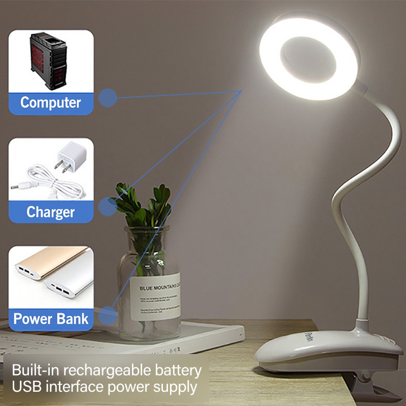 PFLG01 lampu Charge Usb/Lampu Meja Belajar Led Jepit/lampu Meja Led