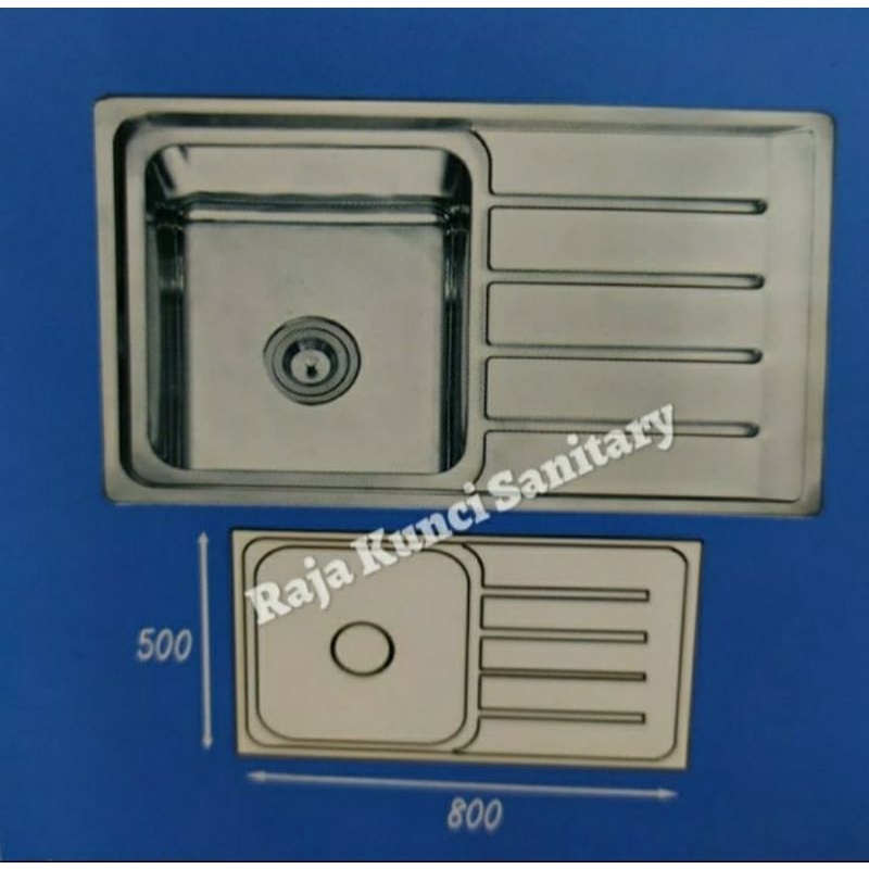 Kitchen Sink Kossai K8050/Bak Cuci Piring Stainless Tebal/KOSSAI K8050