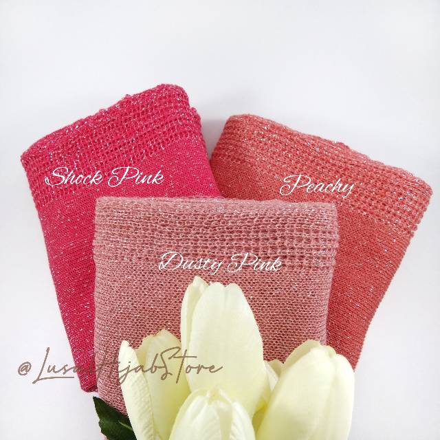 Pashmina Rajut Glitter / Hijab Pengantin