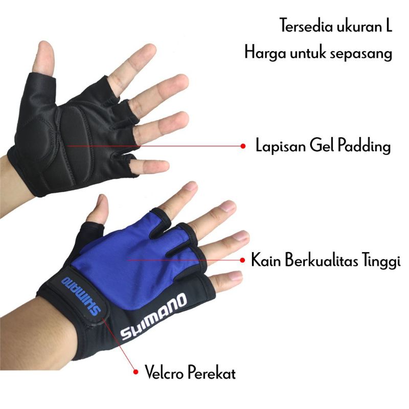 SARUNG TANGAN MOTOR GLOVES SEPEDA HALF FINGER PRIA DAILY BERKENDARA