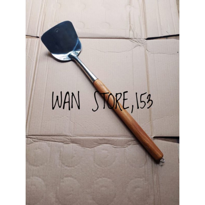 Sodet jumbo stainless gagang kayu/sodet nasi goreng 48cm