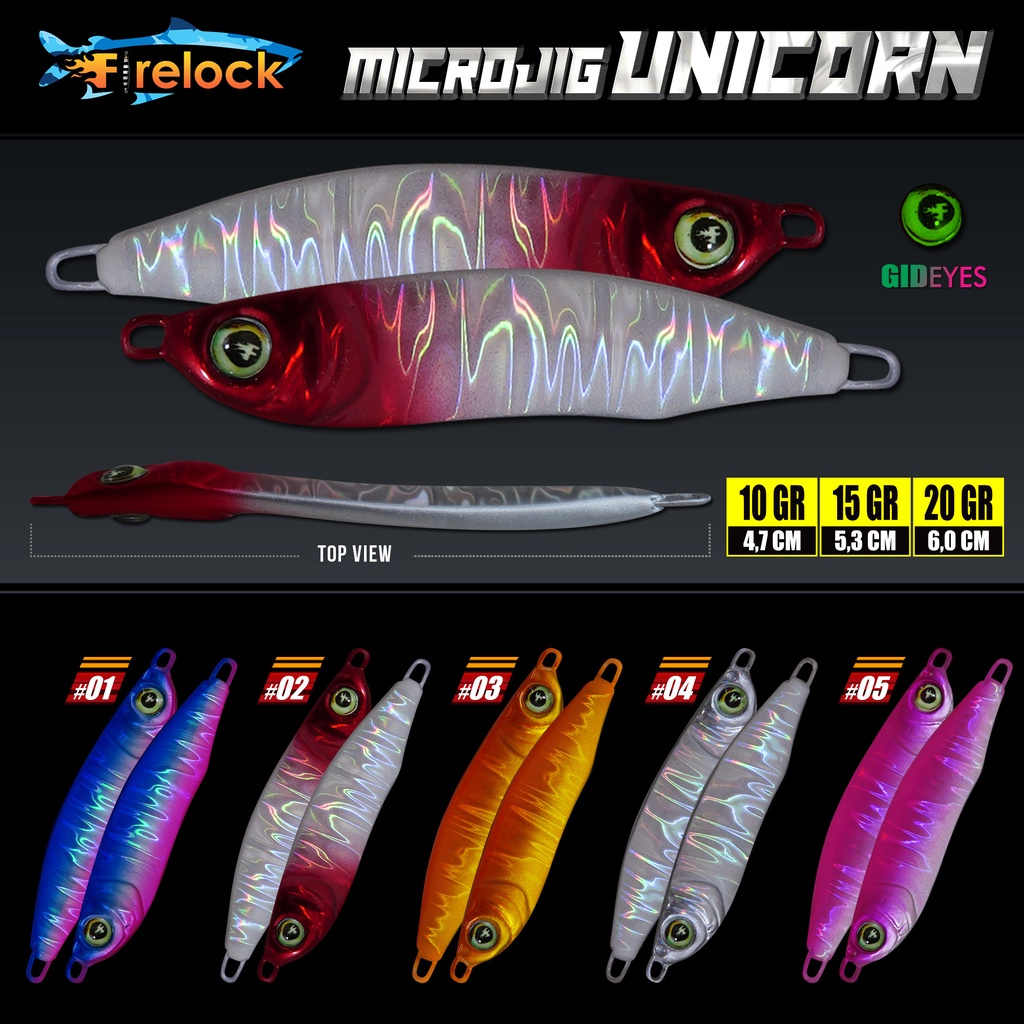 UMPAN PANCING metal jig MICRO JIG FIRELOCK UNICORN 10 | 15 | 20 GRAM