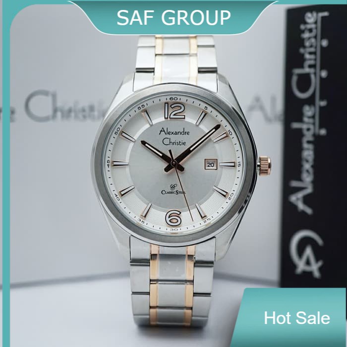 JAM TANGAN PRIA ALEXANDRE CHRISTIE AC 8583 / AC8583 SILVER COMBI ORIGINAL by plp