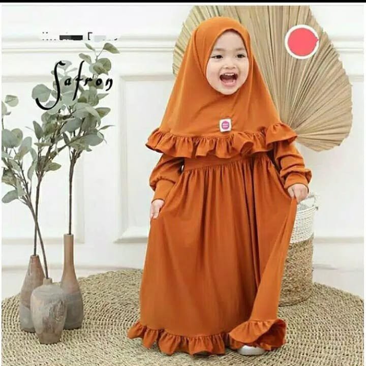Hanum Syari Kids Usia 4-5 Tahun / Baju Gamis Anak Perempuan Terbaru 2021 / Gamis Anak Kekinian
