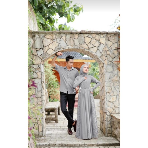 CP ALDINO MUTIARA, BRUKAT MOSCREPE, COUPLE PASANGAN, GAMIS HIJAB MUSLIM, MAXY DRESS