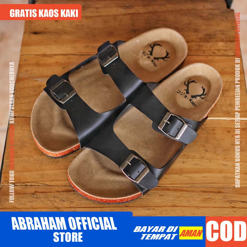 ABRHM x HIRO Sandal Slop Pria Sandal Selop Kulit Pu Sendal Slop Cowok Sandal Slide Cowo Kekinian Ori