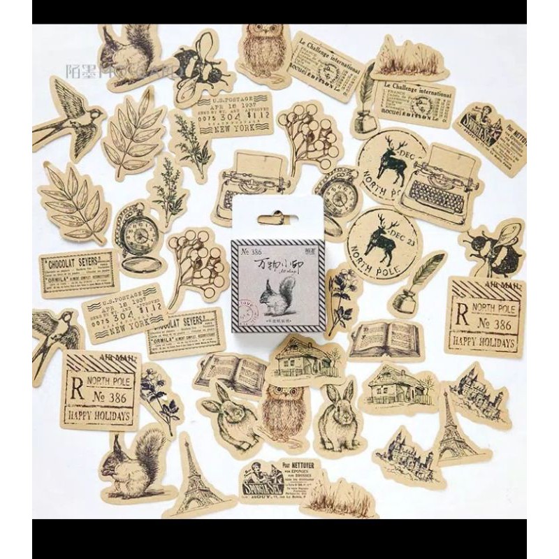 

Sticker deco brown bujo for scrapbook stiker