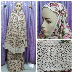 mukena katun jepang renda jala (original)