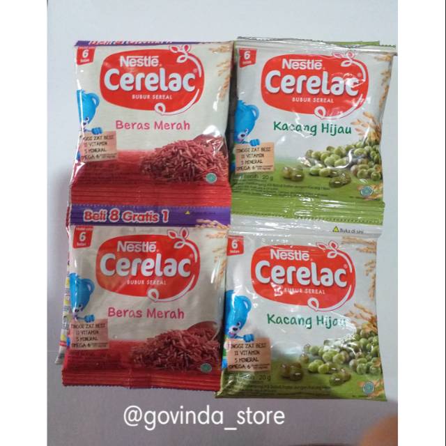 NESLE CERELAC BUBUR BAYI KEMASAN SASET20gr ISI 8pcs/1rcng