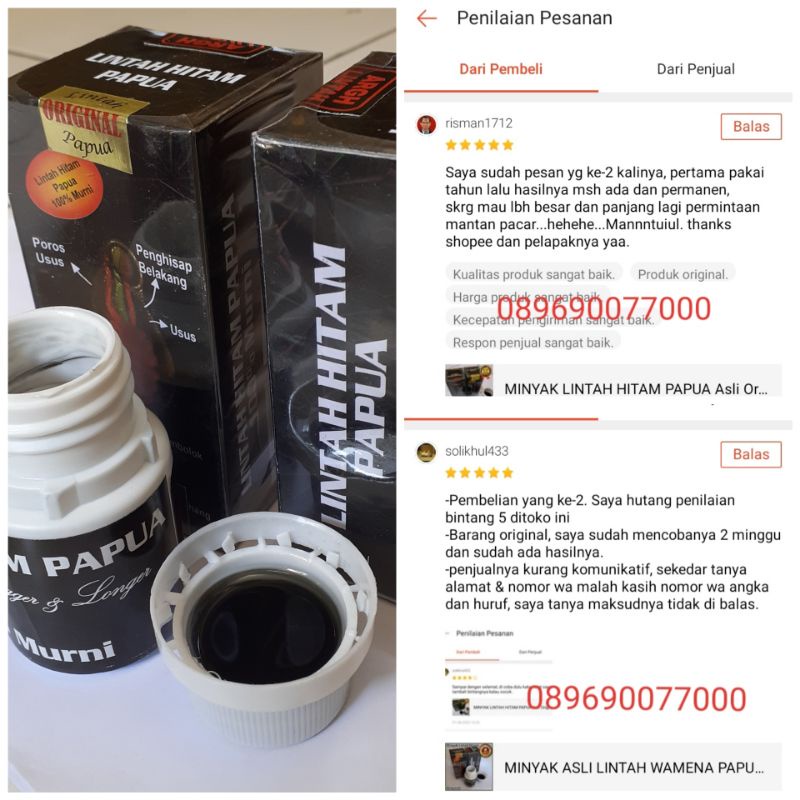 [COD] MINYAK ASLI LINTAH HITAM WAMENA PAPUA PEMBESAR PENNIS PERMANEN 100% ORIGINAL
