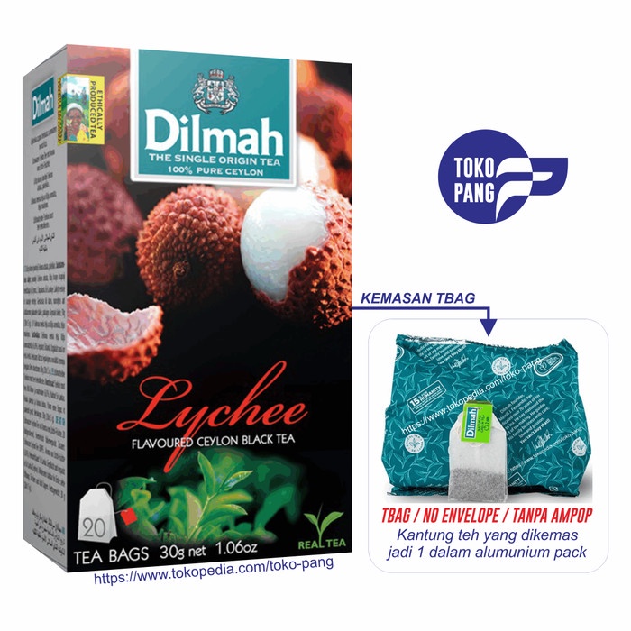 

(BISA COD) Dilmah Lychee Tea [Kemasan Tag Tbag 20s]