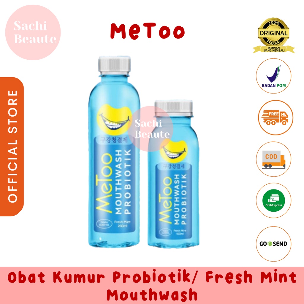 MeToo Mouthwash Fresh Mint / Obat Kumur Probiotik / Penyegar Mulut BPOM 100ml/250ml